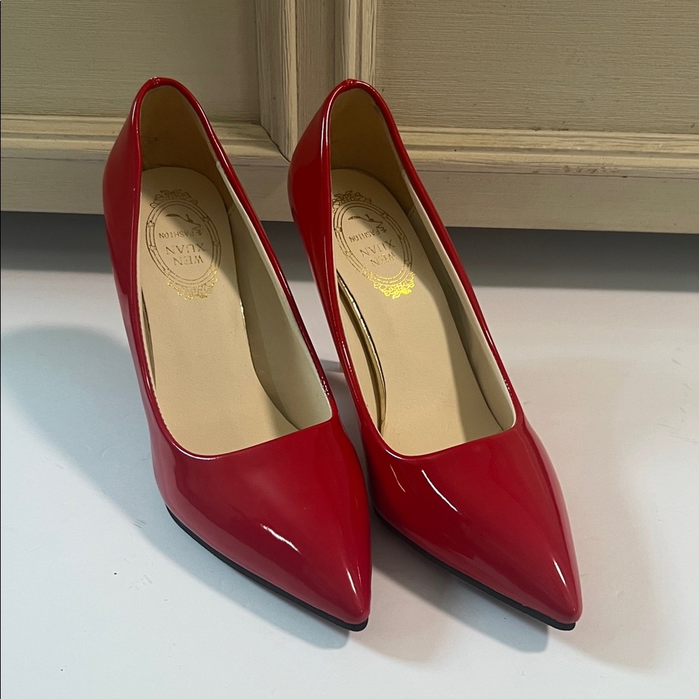 Red Patent Heels